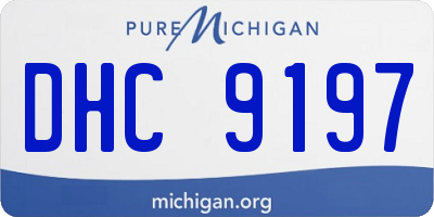 MI license plate DHC9197