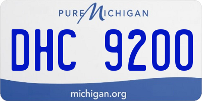 MI license plate DHC9200