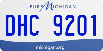 MI license plate DHC9201