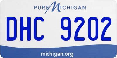 MI license plate DHC9202