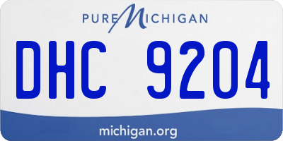 MI license plate DHC9204