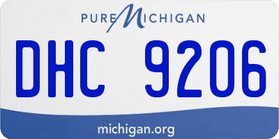 MI license plate DHC9206