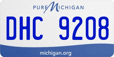 MI license plate DHC9208