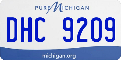 MI license plate DHC9209