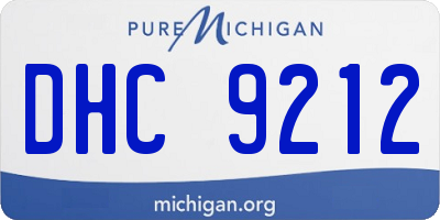MI license plate DHC9212
