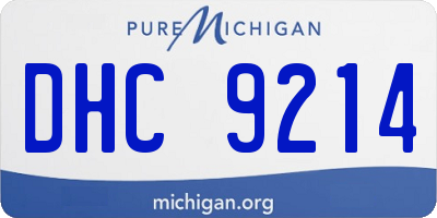 MI license plate DHC9214