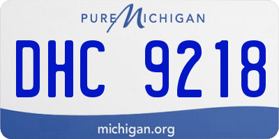 MI license plate DHC9218