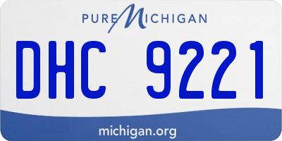 MI license plate DHC9221