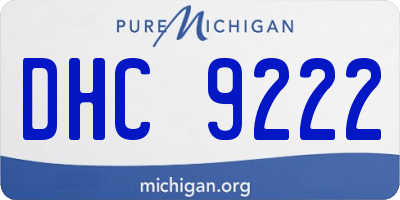 MI license plate DHC9222