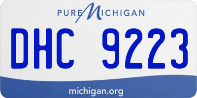 MI license plate DHC9223
