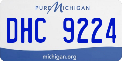 MI license plate DHC9224