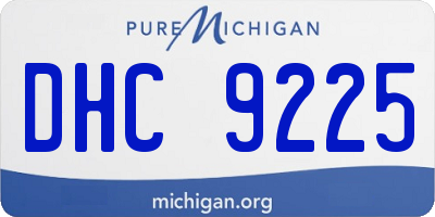 MI license plate DHC9225
