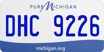 MI license plate DHC9226