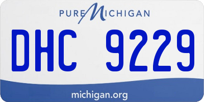 MI license plate DHC9229