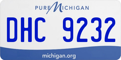 MI license plate DHC9232