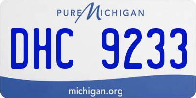 MI license plate DHC9233