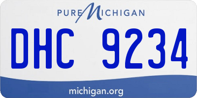 MI license plate DHC9234