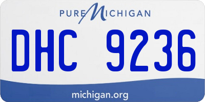 MI license plate DHC9236