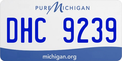 MI license plate DHC9239