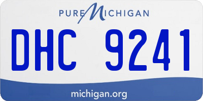 MI license plate DHC9241