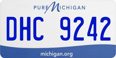 MI license plate DHC9242