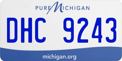 MI license plate DHC9243