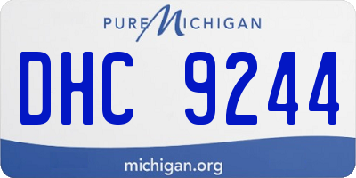 MI license plate DHC9244