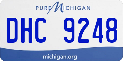 MI license plate DHC9248