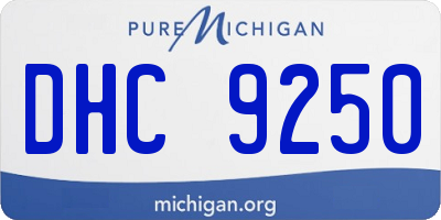 MI license plate DHC9250