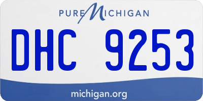 MI license plate DHC9253