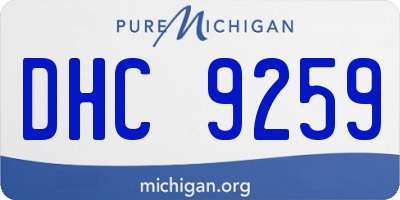 MI license plate DHC9259