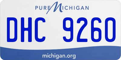 MI license plate DHC9260