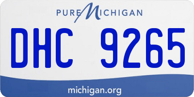 MI license plate DHC9265