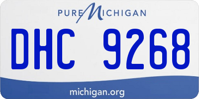 MI license plate DHC9268