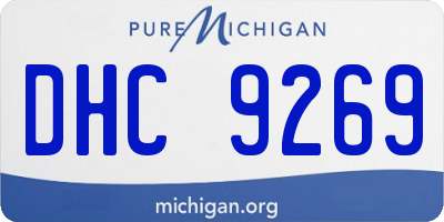 MI license plate DHC9269