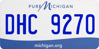 MI license plate DHC9270