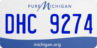 MI license plate DHC9274