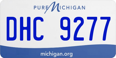 MI license plate DHC9277