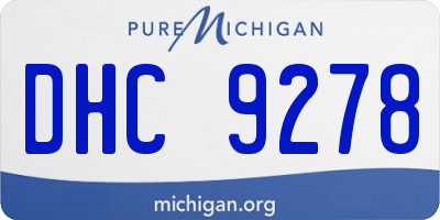 MI license plate DHC9278