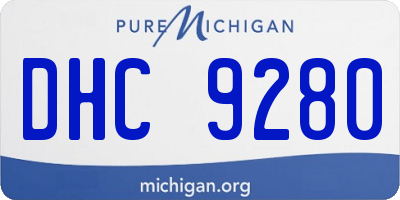 MI license plate DHC9280