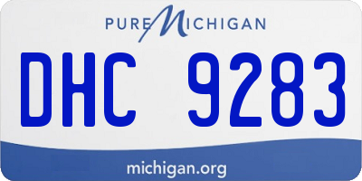 MI license plate DHC9283
