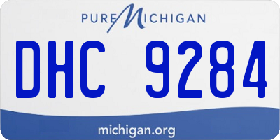 MI license plate DHC9284