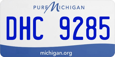 MI license plate DHC9285