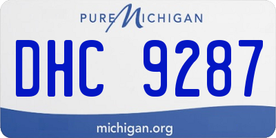 MI license plate DHC9287