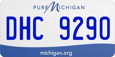 MI license plate DHC9290