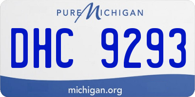 MI license plate DHC9293