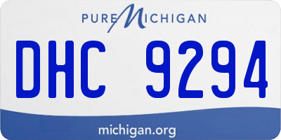 MI license plate DHC9294