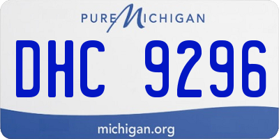 MI license plate DHC9296