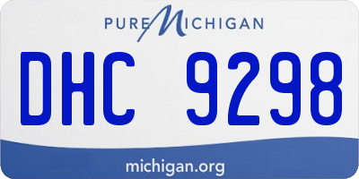 MI license plate DHC9298