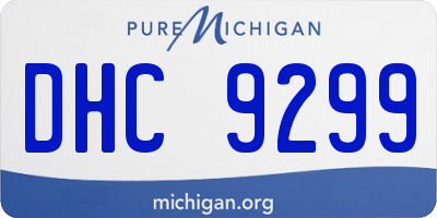 MI license plate DHC9299